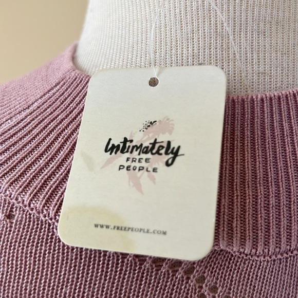 New! Free People XS what’s the pointelle mauve bodysuit. - Picture 4 of 10